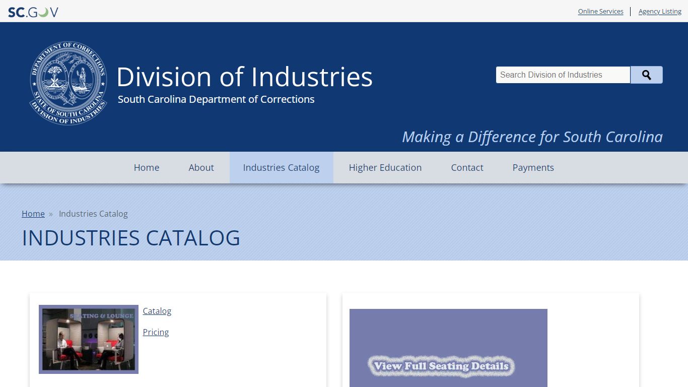 Industries Catalog | Division of Industries - South Carolina